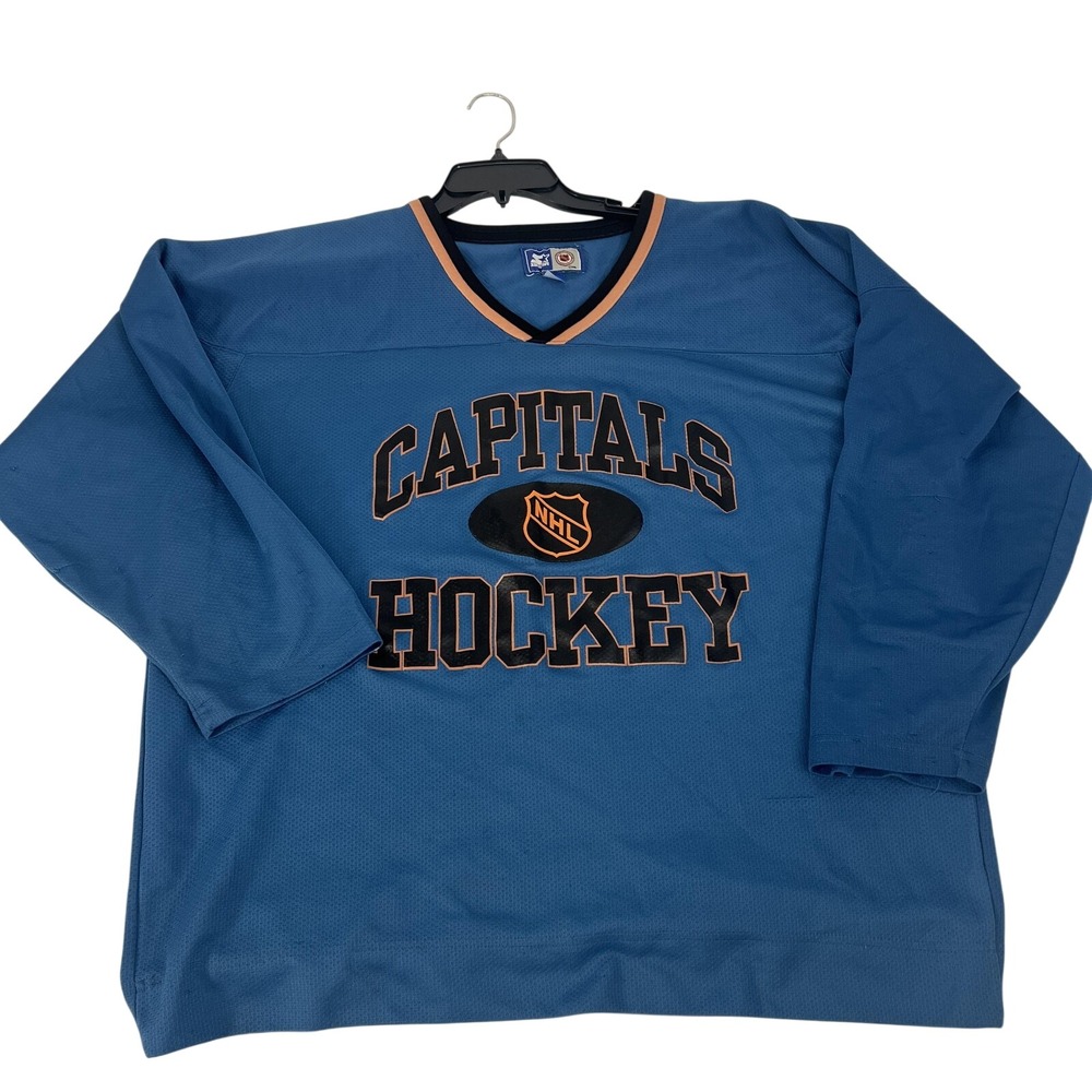 Vintage Washington Capitals Jersey Mens 2XL Blue NHL Hockey Starter‎ 90s